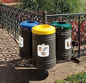 Odpadkový koš GUYENNE pro tříděný odpad - základní, hlavice Agora