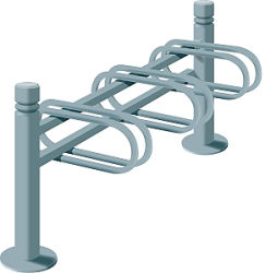 (obrázek pro) Stojan na kola DÉCO City – 3-místný jednostranný, délka 1064 mm