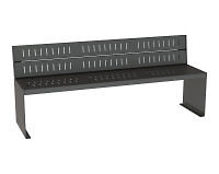 Lavice KUB. s opěrkou kombinace kov-kov, 180 cm