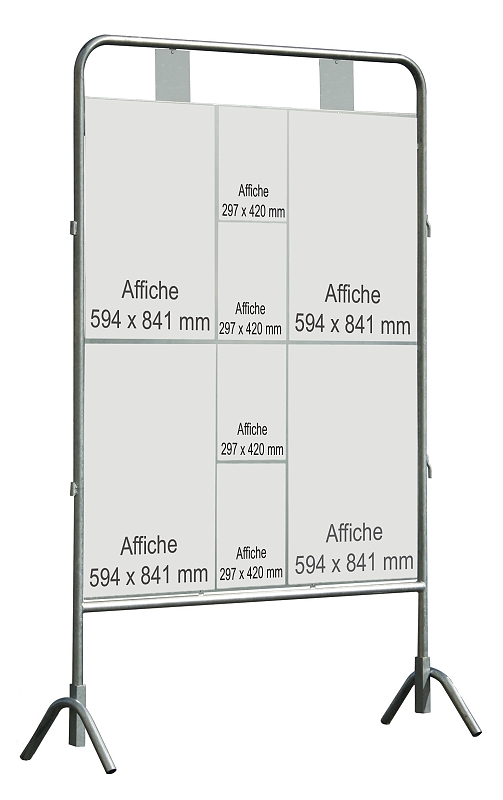 (obrázek pro) Volební vývěsní panel 150x170 cm, 2 kandidáti, trubkový rám 35 mm, zinkovaný