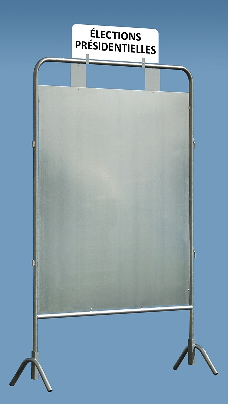 (obrázek pro) Volební vývěsní panel 150x170 cm, 2 kandidáti, trubkový rám 35 mm, zinkovaný