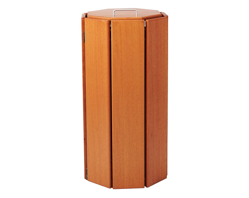 (obrázek pro) SEVILLE OCTOGONAL LITTER BIN - "LIGHT OAK" OR "MAHOGANY" FINISH with liner bucket