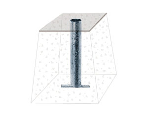 (obrázek pro) Pouzdro pro instalaci sloupků 30x30 mm, pro volební vývěsky, k zabetonování