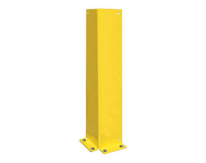 Ocelová nájezdová ochrana tvaru L, výška 120 cm, žluto-černá