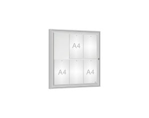 (obrázek pro) Vitrína CLASIQUE pro 6x A4, výplň PLEXICHOCS, eloxovaná