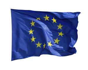 Vlajka Evropské unie, rozměr 150x100 cm, uchycení nylonovými kroužky