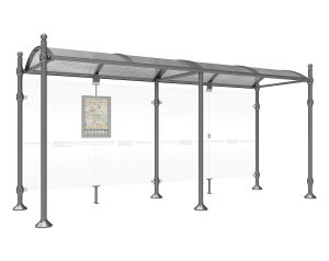 (obrázek pro) Autobusová zastávka PROVINCE bez bočnic, 500x173x250 cm, hl. BOULE